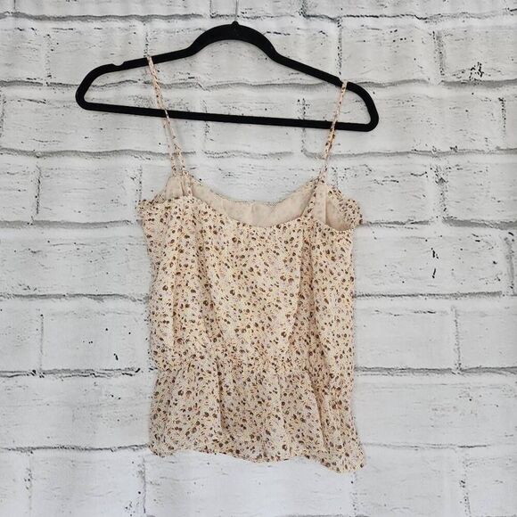 Nectar Clothing Women's Cream Floral Spaghetti Strap Boho Peplum Top Size Small - Picture 3 of 9